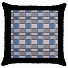 Abstract Seamless Fabric Blue Throw Pillow Case (black) by Wegoenart