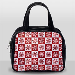 Snowflake Red White Classic Handbag (one Side) by Wegoenart