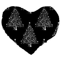 Christmas Tree Modern Background Large 19  Premium Heart Shape Cushions by Wegoenart