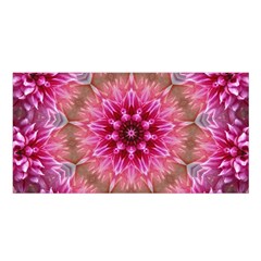 Flower Mandala Art Pink Abstract Satin Shawl by Wegoenart