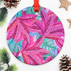 Leaves Tropical Reason Stamping Ornament (round) by Wegoenart