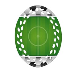 Background Sports Soccer Football Ornament (oval Filigree) by Wegoenart