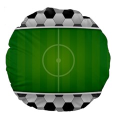 Background Sports Soccer Football Large 18  Premium Round Cushions by Wegoenart