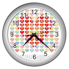 Valentine Valentines Day Card Love Wall Clock (silver) by Wegoenart