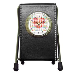 Valentine Valentines Day Card Love Pen Holder Desk Clock by Wegoenart