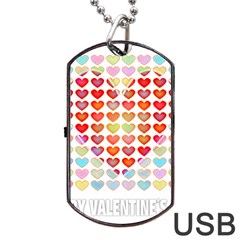 Valentine Valentines Day Card Love Dog Tag Usb Flash (one Side) by Wegoenart