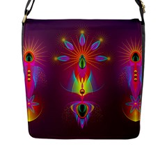 Abstract Bright Colorful Background Flap Closure Messenger Bag (l) by Wegoenart