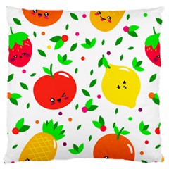 Pattern Fruit Fruits Orange Green Large Cushion Case (one Side) by Wegoenart