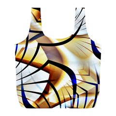 Pattern Fractal Gold Pointed Full Print Recycle Bag (l) by Wegoenart