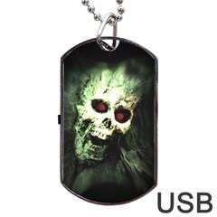 Screaming Skull Human Halloween Dog Tag Usb Flash (one Side) by Wegoenart