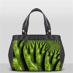 Fractal Background Abstract Green Oversize Office Handbag (2 Sides) by Wegoenart