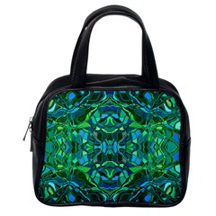 Abstract #8   I   Blues & Greens 6000 Classic Handbag (one Side) by KesaliSkyeArt