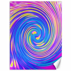 Cool Abstract Pink Blue And Yellow Twirl Liquid Art Canvas 36  X 48  by myrubiogarden