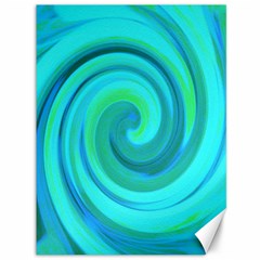 Groovy Cool Abstract Aqua Liquid Art Swirl Painting Canvas 36  X 48  by myrubiogarden