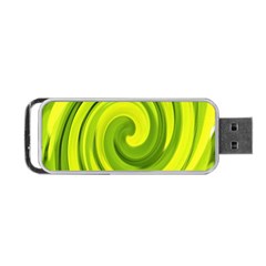 Groovy Abstract Green Liquid Art Swirl Painting Portable Usb Flash (two Sides) by myrubiogarden