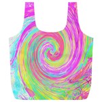 Groovy Abstract Pink And Blue Liquid Swirl Painting Full Print Recycle Bag (XL) Front