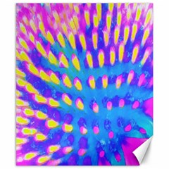 Pink, Blue And Yellow Abstract Coneflower Canvas 8  X 10  by myrubiogarden