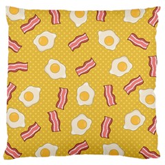 Bacon And Egg Pop Art Pattern Large Cushion Case (one Side) by Valentinaart