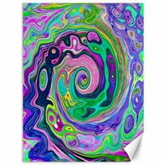 Groovy Abstract Aqua And Navy Lava Liquid Swirl Canvas 36  X 48  by myrubiogarden