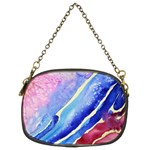 Painting Abstract Blue Pink Spots Chain Purse (Two Sides) Front