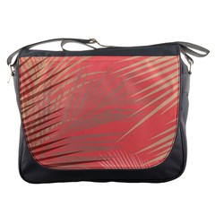 Palms Shadow On Living Coral Messenger Bag by LoolyElzayat