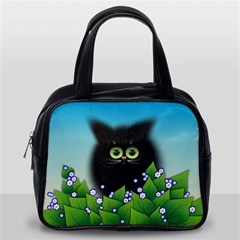 Kitten Black Furry Illustration Classic Handbag (one Side) by Pakrebo