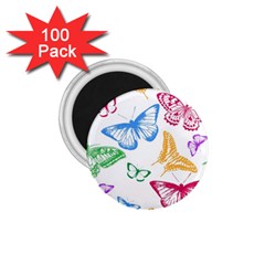 Butterfly Butterflies Vintage 1 75  Magnets (100 Pack)  by Pakrebo