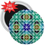 Mosaic Triangle Symmetry 3  Magnets (100 pack) Front