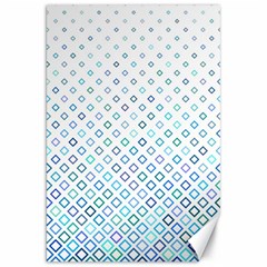 Square Pattern Geometric Blue Canvas 20  X 30  by Pakrebo