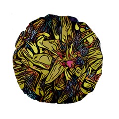 Lilies Abstract Flowers Nature Standard 15  Premium Round Cushions by Pakrebo