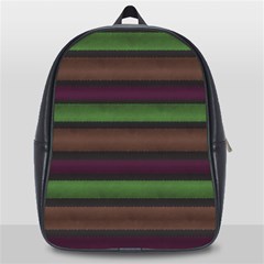 Stripes Green Brown Pink Grey School Bag (large) by BrightVibesDesign