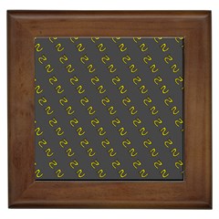 No Step On Snek Pattern Charcoal Dark Gray Background Meme Framed Tile by snek