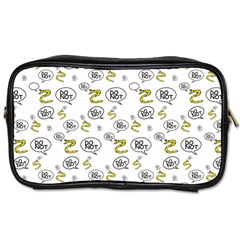 No Step On Snek Do Not Bubble Speech Pattern White Background Meme Toiletries Bag (two Sides) by snek