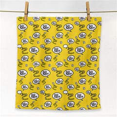 No Step On Snek Do Not Bubble Speech Pattern Yellow Background Meme Face Towel by snek