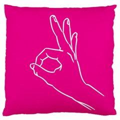 A-ok Perfect Handsign Maga Pro-trump Patriot On Pink Background Large Cushion Case (one Side) by snek