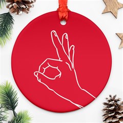 A-ok Perfect Handsign Maga Pro-trump Patriot On Maga Red Background Ornament (round) by snek