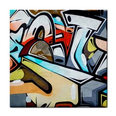 Blue Face King Graffiti Street Art Urban Blue And Orange Face Abstract Hiphop Face Towel by genx