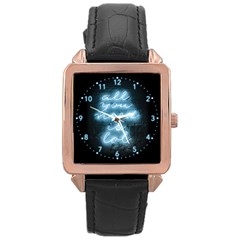 Party Night Bar Blue Neon Light Quote All You Need Is Lol Rose Gold Leather Watch  by genx