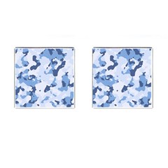 Standard Light Blue Camouflage Army Military Cufflinks (square) by snek