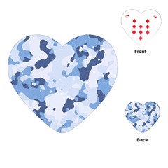 Standard Light Blue Camouflage Army Military Playing Cards (heart) by snek