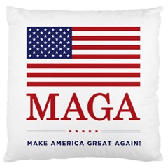 Maga Make America Great Again With Usa Flag Large Flano Cushion Case (one Side) by snek