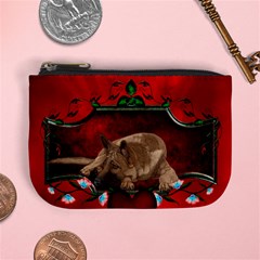 Wonderful German Shepherd With Heart And Flowers Mini Coin Purse by FantasyWorld7