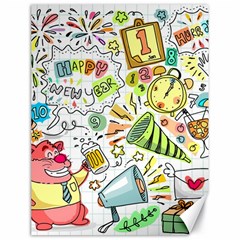 Doodle New Year Party Celebration Canvas 18  X 24  by Pakrebo