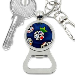 Textile Football Soccer Fabric Bottle Opener Key Chains by Pakrebo