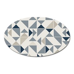 Geometric Triangle Modern Mosaic Oval Magnet by Pakrebo