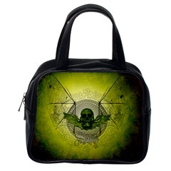 Awesome Creepy Skull With Wings Classic Handbag (one Side) by FantasyWorld7