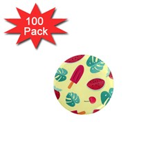 Watermelon Leaves Strawberry 1  Mini Magnets (100 Pack)  by Pakrebo