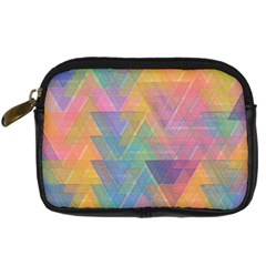 Triangle Pattern Mosaic Shape Digital Camera Leather Case by Pakrebo