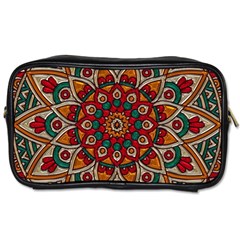 Mandala - Red & Teal Toiletries Bag (one Side) by WensdaiAmbrose