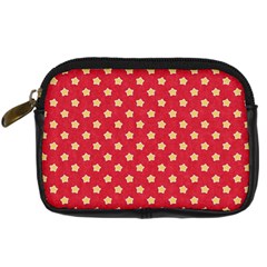 Red Hot Polka Dots Digital Camera Leather Case by WensdaiAmbrose